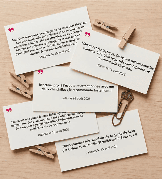 avis clients pet sitters animaute